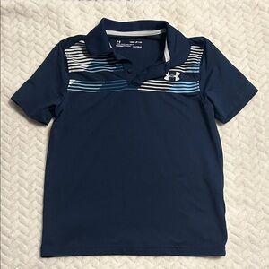 Under Armour Kids Blue Striped Polo Shirt